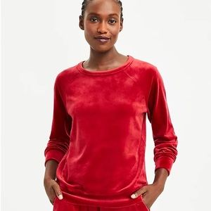 Like New Lou & Grey Red Velour Sweatshirt (Small)